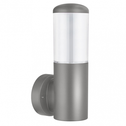 Aplique exterior Azafrán Gris de Fabrilamp, IP44, iluminación exterior para jardín y terraza; policarbonato, uso doméstico (modelo 127361028).