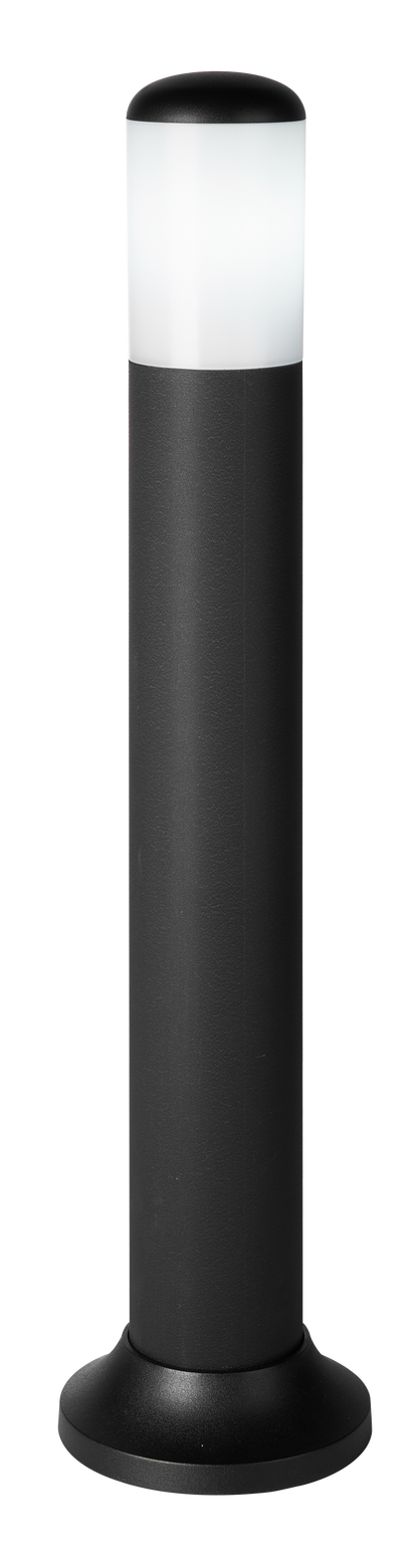 Pilar exterior de 70 cm en color Azafrán Negro, iluminación de jardín Fabrilamp, IP44, policarbonato, diseño moderno negro