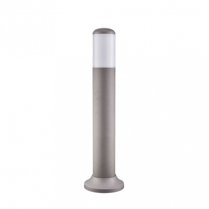 Pilar exterior gris y azafrán de Fabrilamp, iluminación exterior IP44 para jardín y terraza, fabricado en policarbonato, sobremuro exterior, modelo 127371128