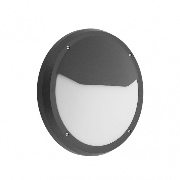 Aplique exterior Coliandro negro de Fabrilamp, iluminación para jardín, IP65, policarbonato, modelo 127461009.
