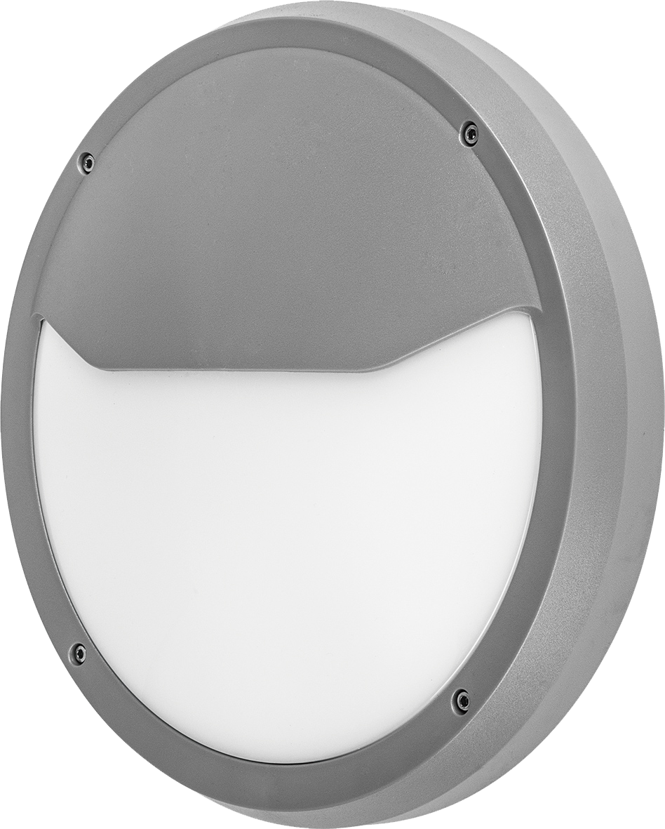 Aplique exterior Coliandro gris de Fabrilamp, luminaria de policarbonato para jardín y terraza, iluminación exterior moderna, modelo 127461028.