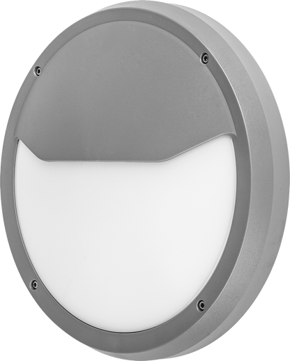 Aplique exterior Coliandro gris de Fabrilamp, luminaria de policarbonato para jardín y terraza, iluminación exterior moderna, modelo 127461028.