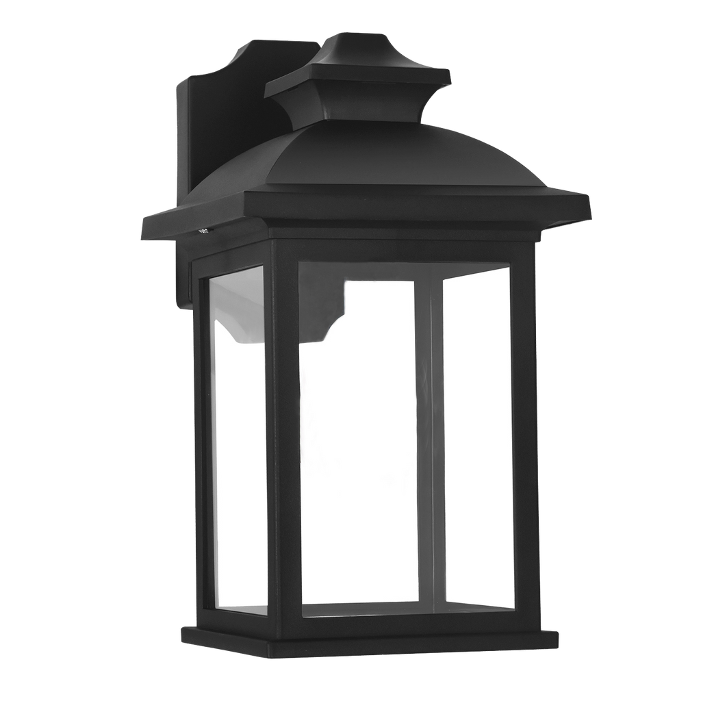 Aplique exterior Alcandia negro de Fabrilamp, modelo 127561009, iluminación exterior en policarbonato para jardín y terraza.