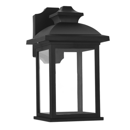 Aplique exterior Alcandia negro de Fabrilamp, modelo 127561009, iluminación exterior en policarbonato para jardín y terraza.