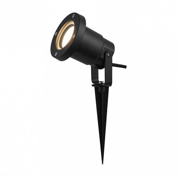 Pincho exterior negro IP65 de policarbonato para suelo exterior, iluminación de jardín, Fabrilamp 127671009, domótica