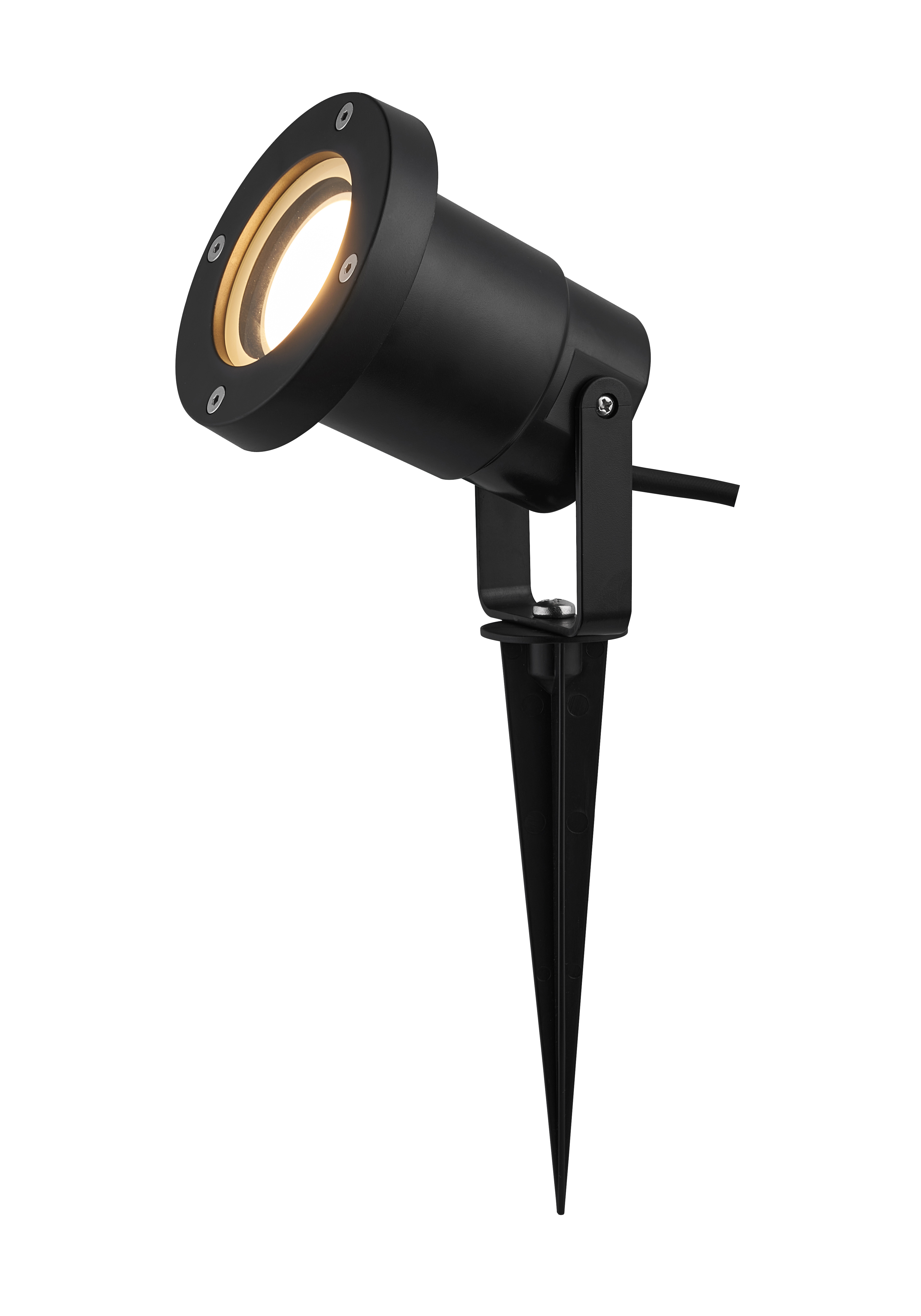 Pincho exterior negro IP65 Fabrilamp, modelo 127671009, para iluminación exterior en jardín y suelo; hecho de policarbonato y compatible con domótica.