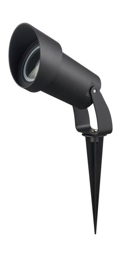 Pincho exterior negro GU10 de Fabrilamp, iluminación exterior IP65 para jardín y suelo exterior, policarbonato (127671109)