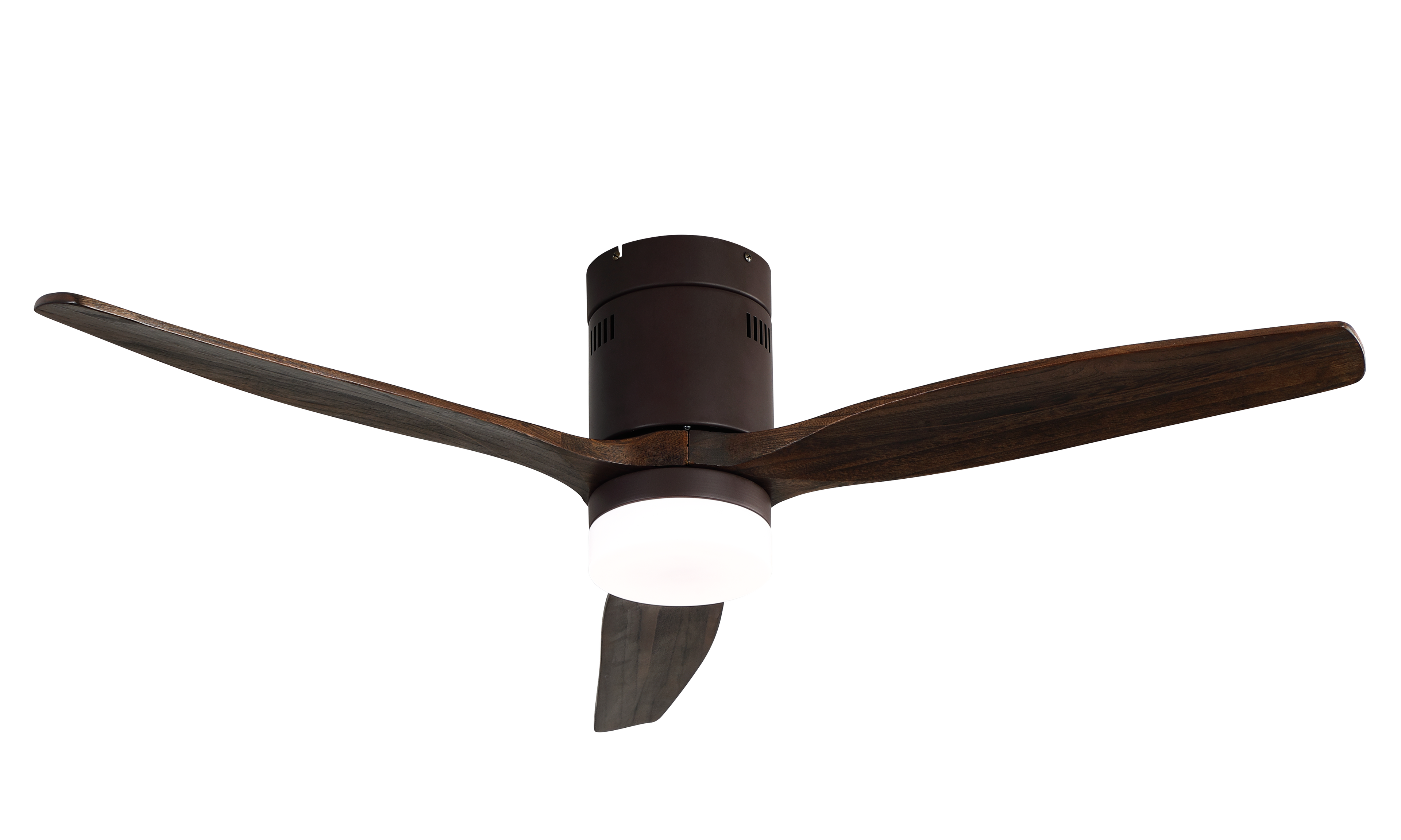 Ventilador de techo Aguilon Marrón Roble de 132 cm con 6 velocidades, motor DC eficiente en ahorro de energía, luces LED integradas y mando a distancia, modelo Abrila 128291302 para interiores domésticos.