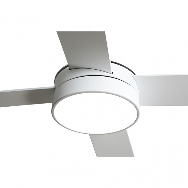 Ventilador de techo Nevery 26W blanco de Abrila con motor DC eficiente, LED integrado, aspas reversibles de haya, control remoto y temporizador para uso doméstico interior