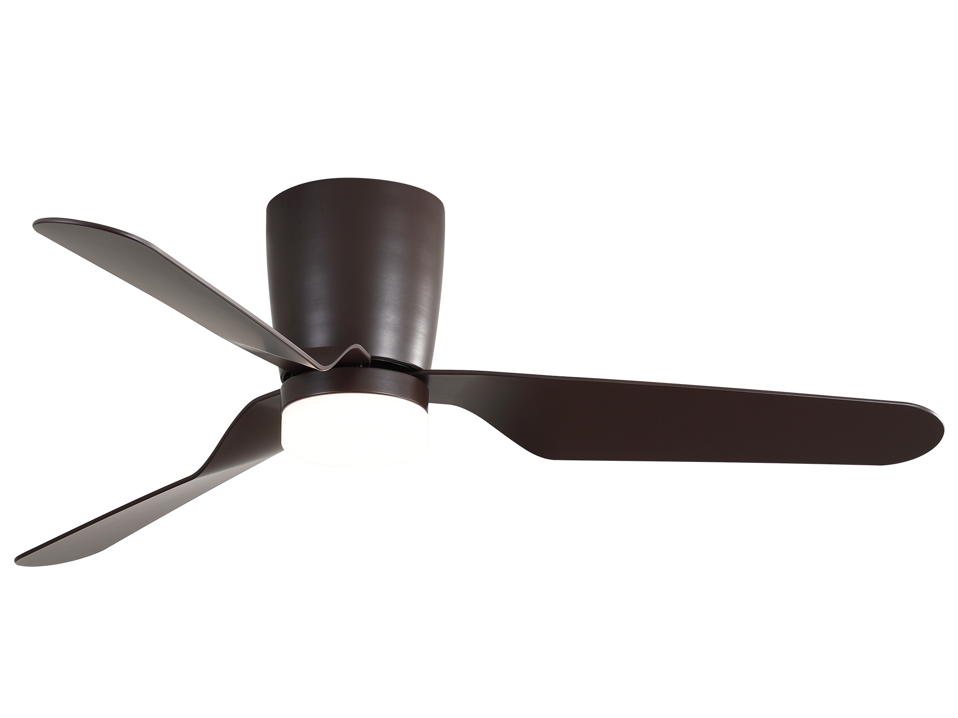 Ventilador de techo Kochi 18W DC en color marrón de Abrila modelo 129191302, diámetro 132 cm con 6 velocidades, motor DC eficiente, mando a distancia incluido, luz LED integrada, temporizador y diseño para uso doméstico interior.