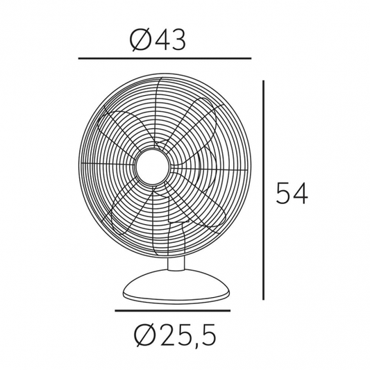 Ventilador sobremesa Pali cromo de 50W Abrila modelo 129571020, ventilador oscilante de metal para uso doméstico interior AI2