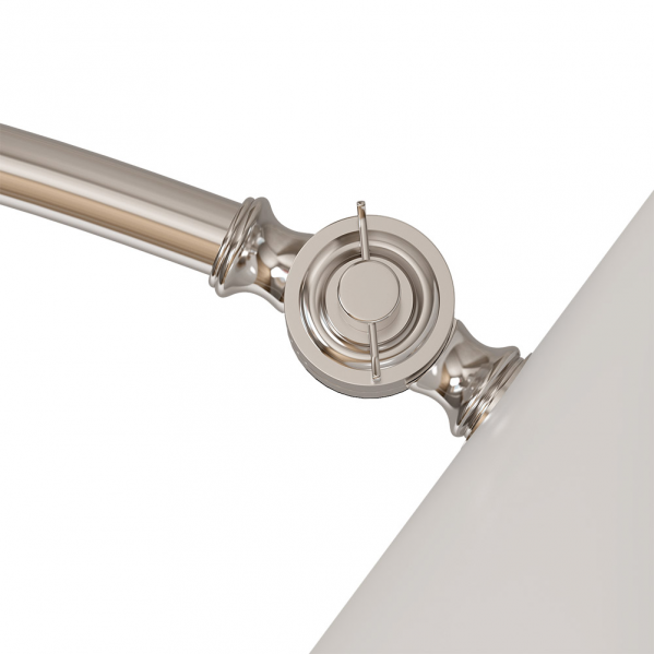 Pie de salón Empire blanco moderno de metal, modelo Abrila 131041001, dimensiones 167x30x85 cm, lámpara de pie para decoración interior doméstica con bombilla E27, estilo ai2.