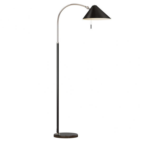 Lámpara de pie Empire negra de Fabrilamp, pie de salón para iluminación interior, estilo vintage y moderno (131041009)