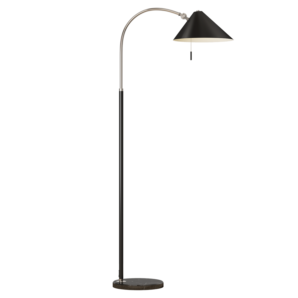 Pie de Salón Empire Negro de Fabrilamp (131041009) – lámpara de pie vintage para iluminación interior, acabado negro y decoración moderna.