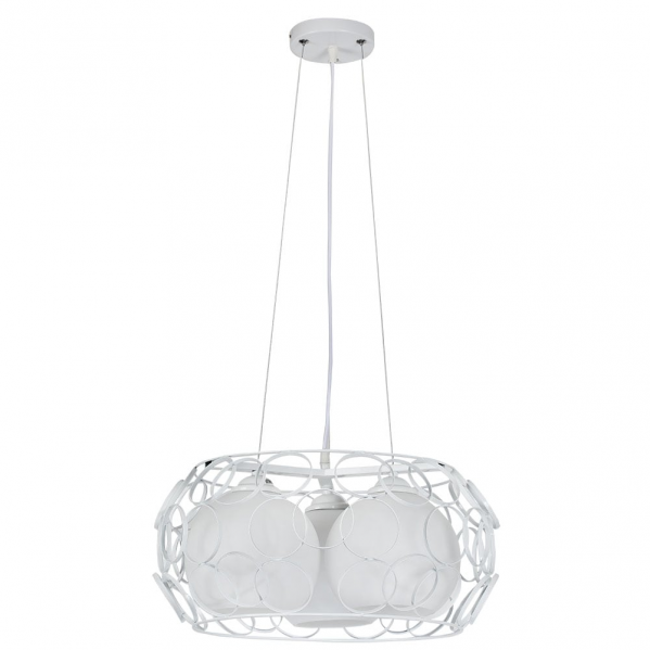 Colgante Peregrino 3xE27 Blanco de Abrila, lámpara colgante moderna con diseño retro en metal y cristal, ideal para iluminación doméstica interior y decoración minimalista (modelo 132293001).
