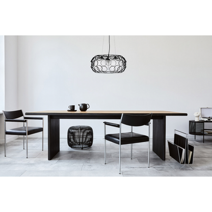 Colgante Peregrino regulable en negro de Abrila, modelo 3xE27 con cristal retro moderno para decoración interior doméstica, altura 45 cm, referencia 132293009