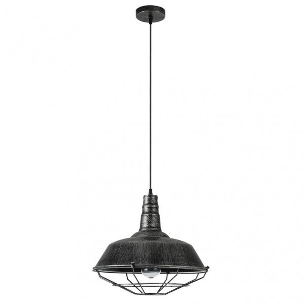 Lámpara colgante Flamenco negra de metal de 36 cm, diseño industrial retro rústico de Abrila, ideal para decoración interior doméstica con estilo flamenco moderno.