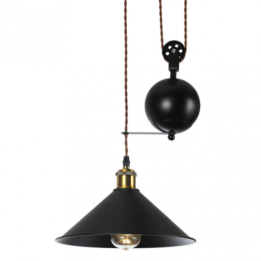 Lámpara colgante Triguero negro regulable de Abrila, diseño rústico en metal negro para decoración farmhouse chic en interiores domésticos, modelo 132691009 de AI2, iluminación colgante moderna y versátil.