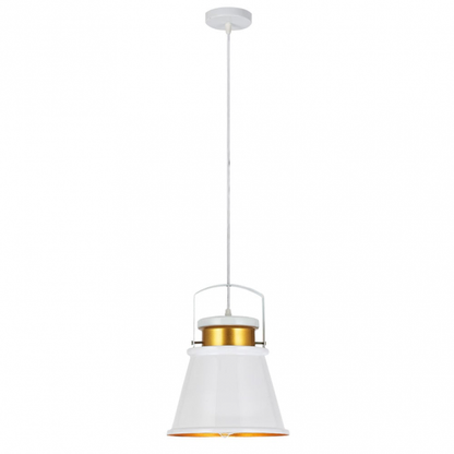 Colgante de pelícano en blanco y oro Abrila, altura regulable 132791101, decoración interior moderna farmhouse en metal para hogar doméstico