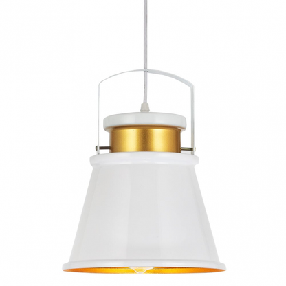 Colgante decorativo de pelicano en blanco y oro con altura regulable, diseño moderno farmhouse de metal Abrila AI2, ideal para decoración interior doméstica 132791101