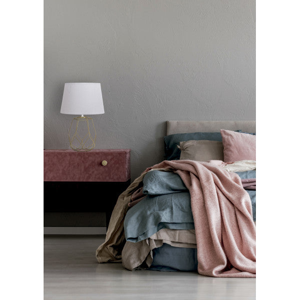 Lámpara sobremesa Labeo Oro de 51.5 cm en metal dorado y textil, diseño versátil de iluminación moderna Abrila para decoración interior doméstica, modelo 134571029.