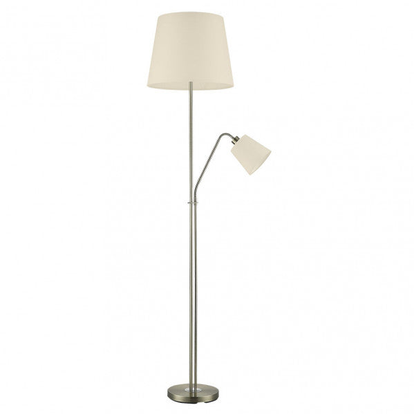 Pie de salón Arturo en cuero beige de 1.8m de Abrila, diseño clásico con estructura de metal textil para decoración interior y lectura cómoda, modelo 135342014.