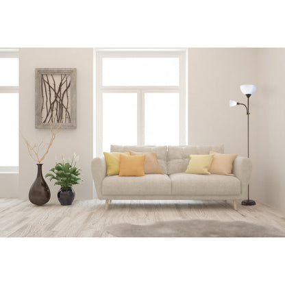 Lámpara de pie de salón Rigel en marrón, modelo moderno de 180 cm de Abrila fabricada en metal y policarbonato para iluminación interior en salones, estudios y decoración doméstica.