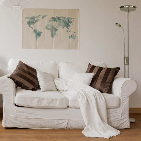 Lámpara de pie para salón Antares de Abrila, modelo 20W+7W con acabado en cuero, luz LED regulable táctil a 4000K, diseño moderno para iluminación doméstica interior y decoración elegante.