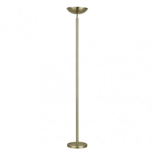 Pie de salón Luyten de cuero genuino en diseño moderno de 180x27 cm, lámpara de luz indirecta con estructura de metal y acabado en cuero para decoración de interiores domésticos, modelo Abrila 136142014.