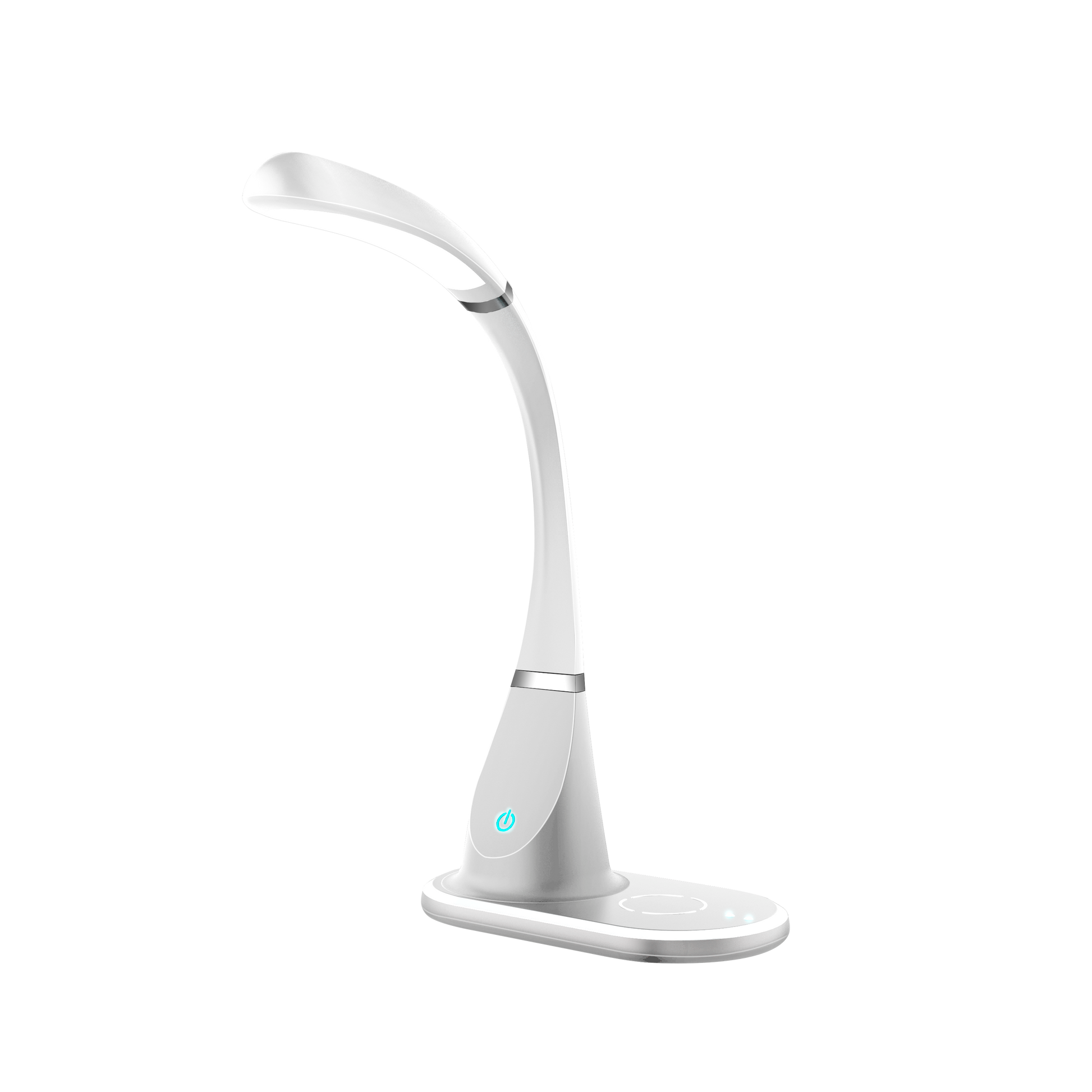 Flexo LED Rejalgar Blanco/Cromo de 5W, Fabrilamp 139171001 – iluminación de escritorio y estudio con cargador inalámbrico