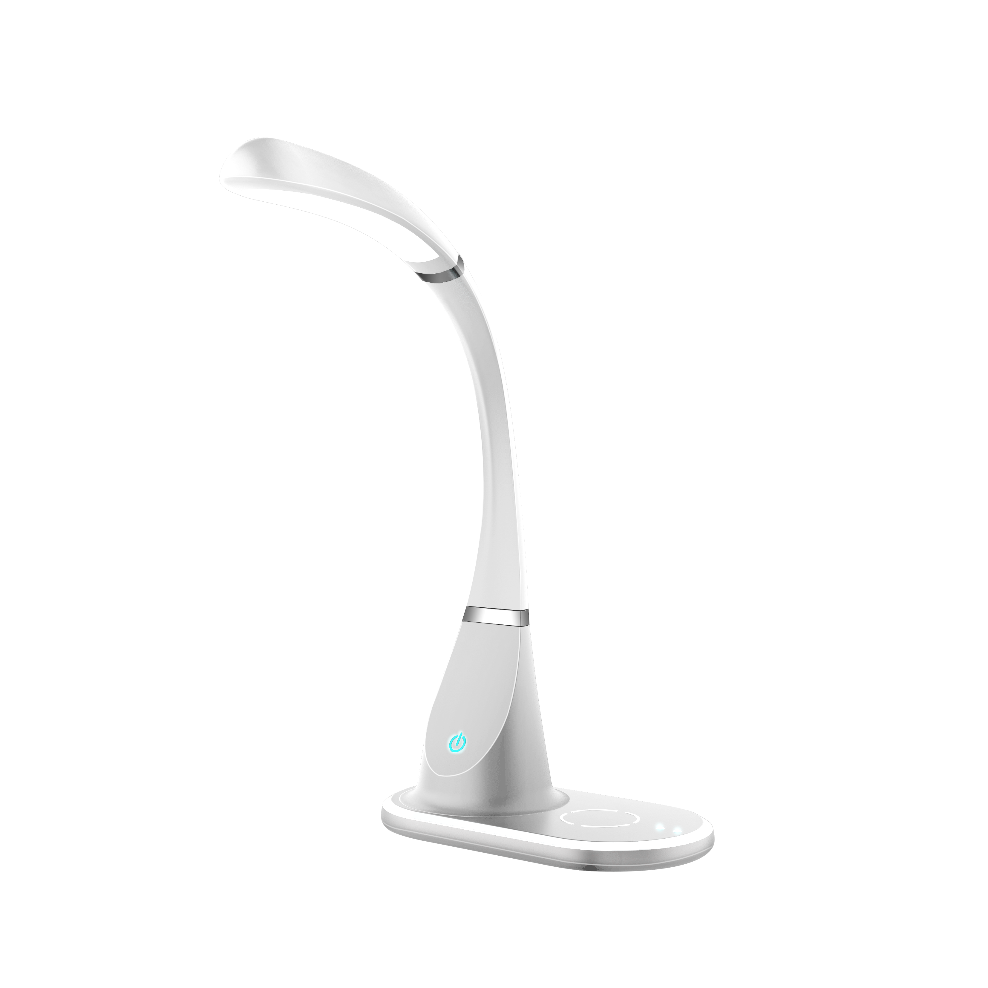 Flexo LED Rejalgar Blanco/Cromo de 5W, Fabrilamp 139171001 – iluminación de escritorio y estudio con cargador inalámbrico