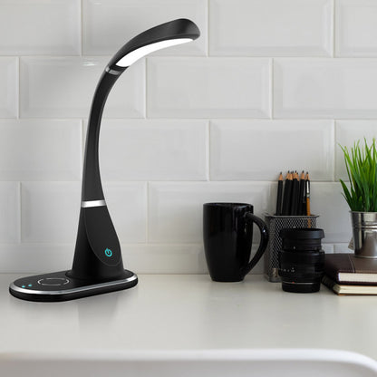 Flexo LED Rejalgar negro 5W de Fabrilamp, lámpara de escritorio LED para oficina, iluminación interior