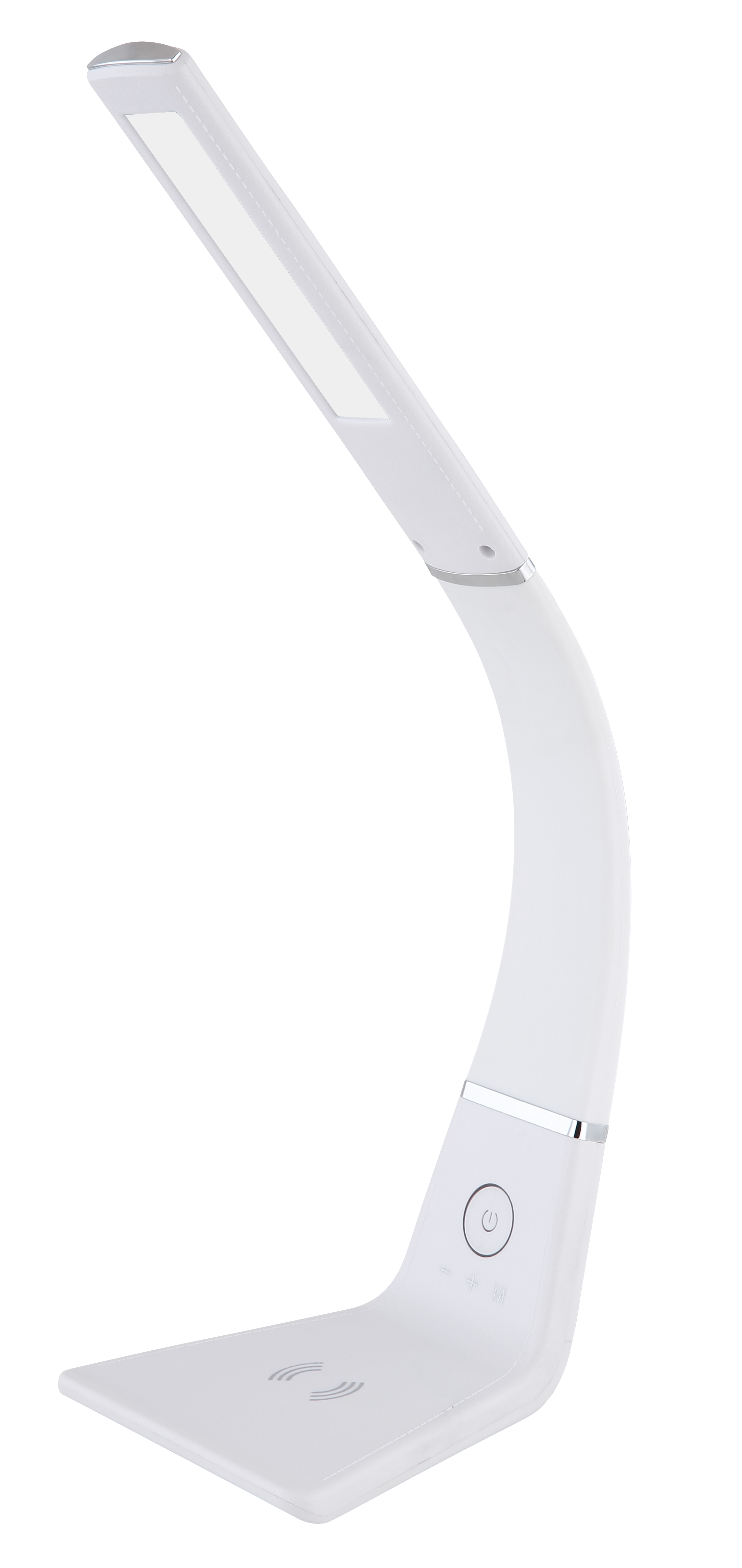 Flexo LED Kodonita blanco/cromo con carga inalámbrica para escritorio y estudio – iluminación de lectura | Fabrilamp 139271001