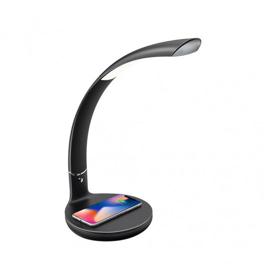 Flexo LED Fabrilamp Alabastro Negro/Cromo 7W, lámpara de escritorio para oficina y estudio, modelo 139371009, iluminación domótica