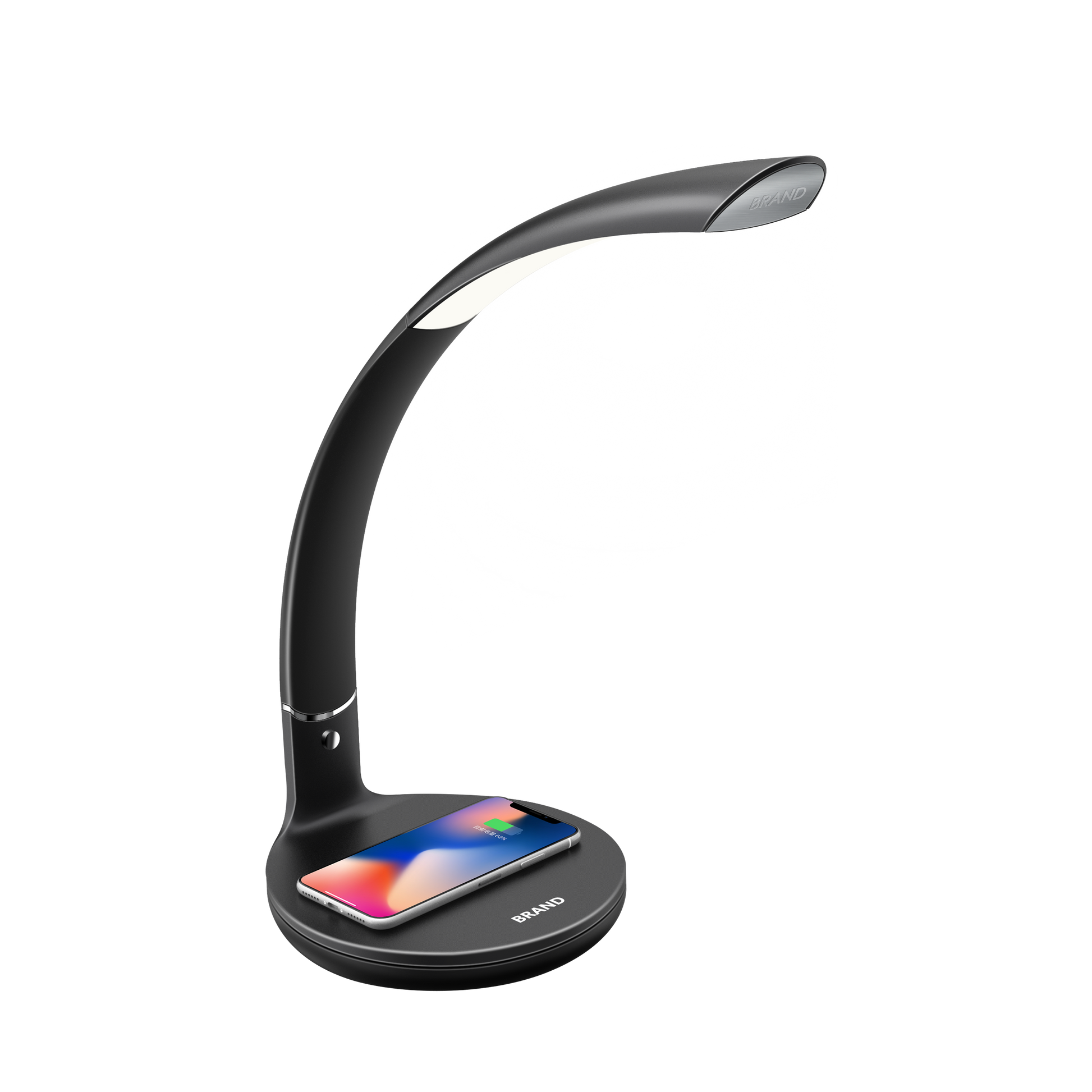 Flexo LED de alabastro negro con acabado cromado, 7W, Fabrilamp, referencia 139371009; ideal para escritorio, estudio u oficina, iluminación domótica.