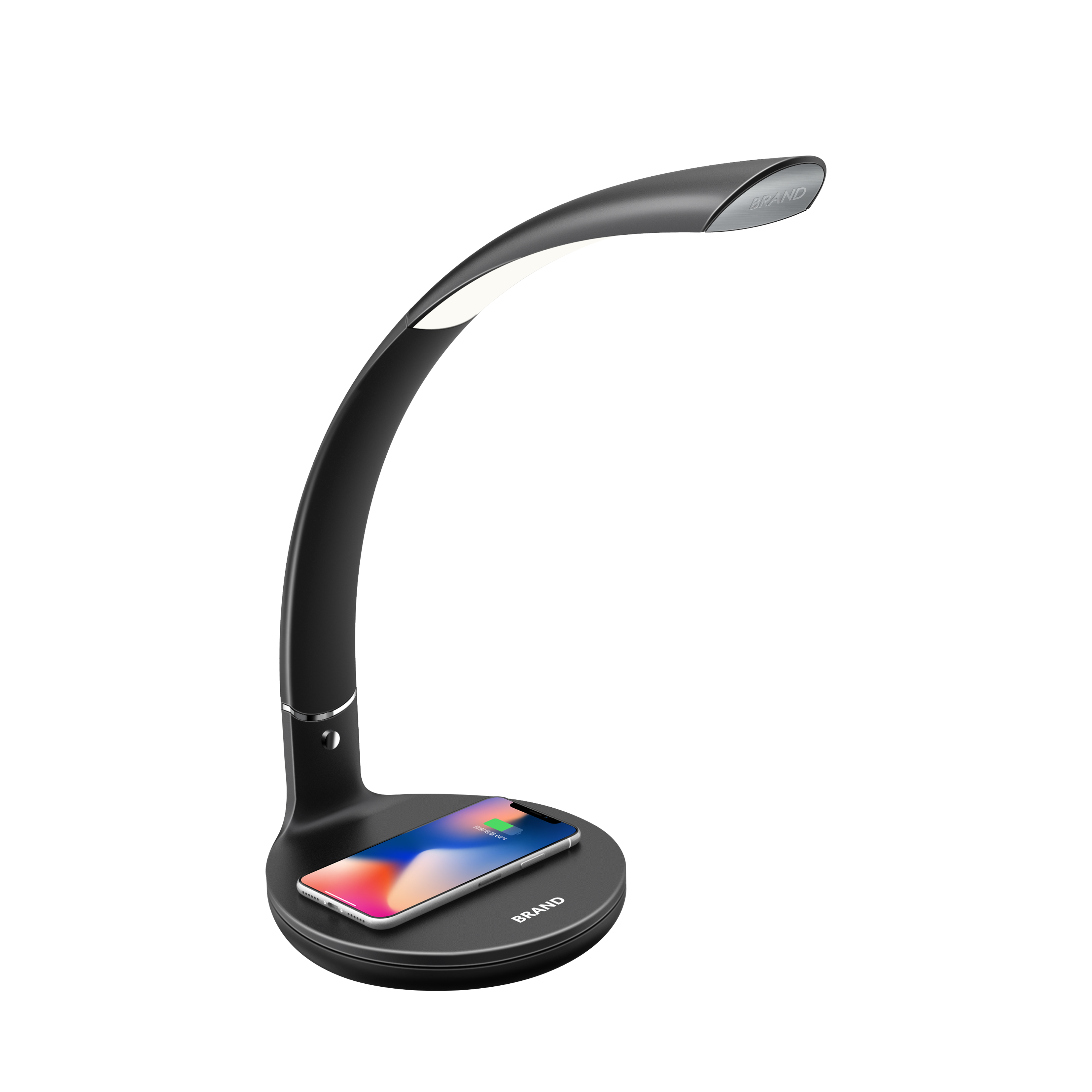 Flexo LED de alabastro negro con acabado cromado, 7W, Fabrilamp, referencia 139371009; ideal para escritorio, estudio u oficina, iluminación domótica.