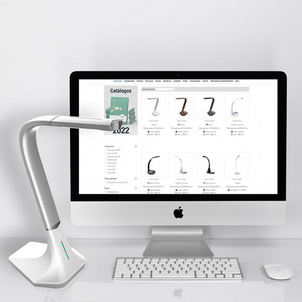 Flexo LED Andalucita Blanco 7W de Fabrilamp, lámpara de escritorio para estudio y lectura, iluminación para hogar, modelo 139471001