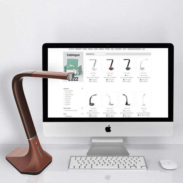 Flexo LED Andalucita Marrón 7W de Fabrilamp (139471002) – lámpara regulable para escritorio y estudio, iluminación interior.