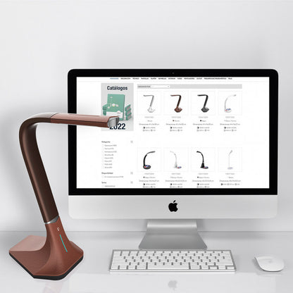 Flexo LED Andalucita Marrón 7W de Fabrilamp (139471002) – lámpara regulable para escritorio y estudio, iluminación interior.