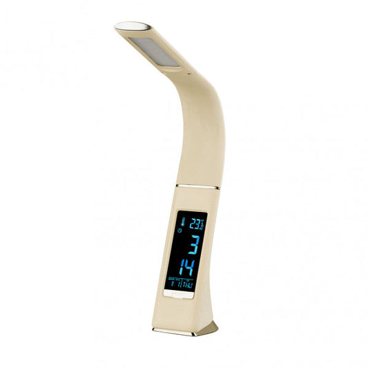 Flexo LED Barita 4000K Beige/Cromo para escritorio – Fabrilamp 139771001, lámpara de lectura para oficina