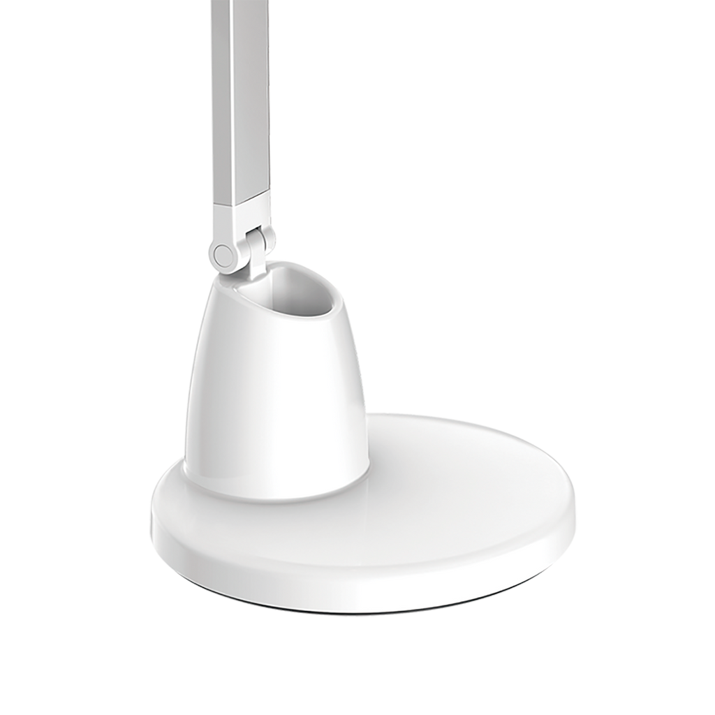 Flexo Calcita LED Blanco/Plata 8W, Fabrilamp, modelo 139871001: lámpara de lectura de escritorio en blanco y plata, iluminación LED para interior y domótica.