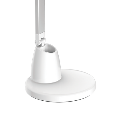 Flexo Calcita LED Blanco/Plata 8W, Fabrilamp, modelo 139871001: lámpara de lectura de escritorio en blanco y plata, iluminación LED para interior y domótica.