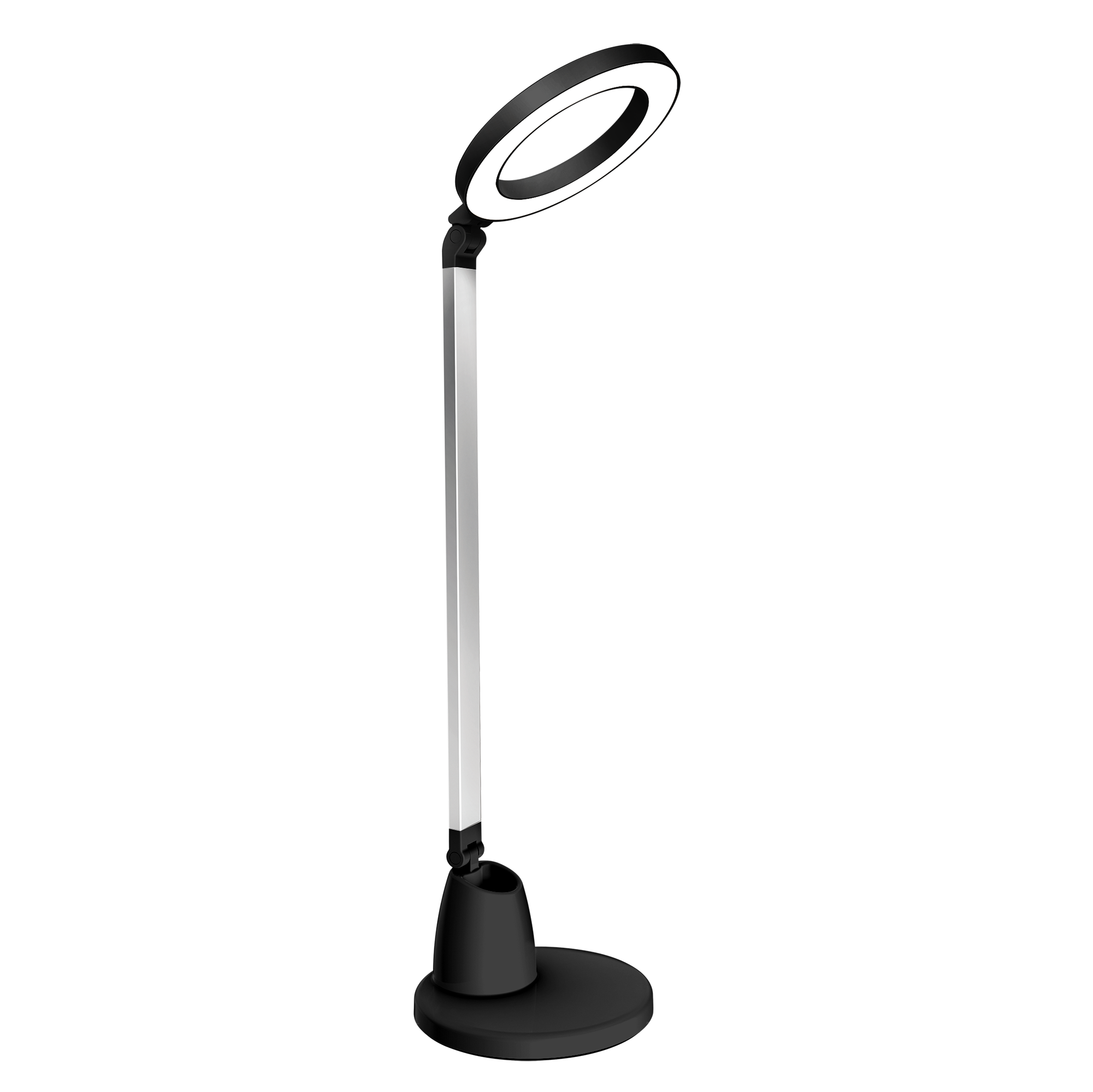 Flexo LED Calcita negro/plata 8W de Fabrilamp para escritorio y estudio – iluminación de hogar