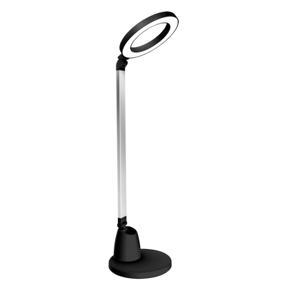 Flexo LED Calcita negro/plata 8W de Fabrilamp para escritorio y estudio – iluminación de hogar