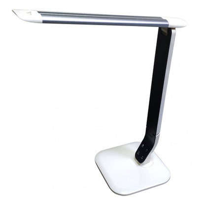 Flexo LED Euclasa Blanco/Plata 10W de Fabrilamp, lámpara de escritorio regulable para estudio, iluminación domótica, modelo 139971001