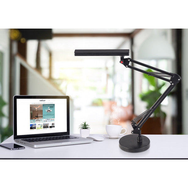 Flexo LED Hematites negro de 7W regulable para escritorio, flexo articulado de Fabrilamp, iluminación de oficina - Modelo 140071009