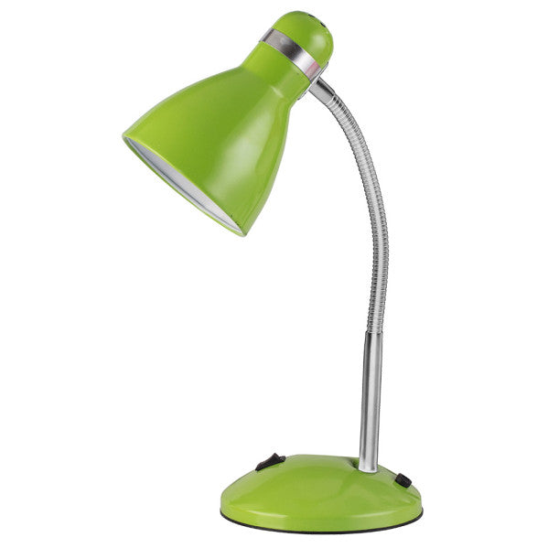 Flexo Lazulita Verde/Cromo, lámpara de escritorio de metal 1xE27 - Fabrilamp (SKU 140271006)