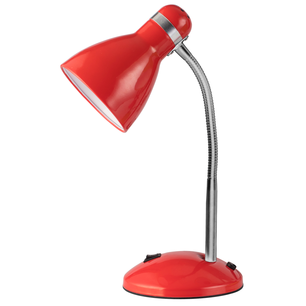 Flexo Lazulita Rojo/Cromo de Fabrilamp para escritorio, lámpara de lectura de metal en rojo y cromo, modelo 140271007, iluminación doméstica