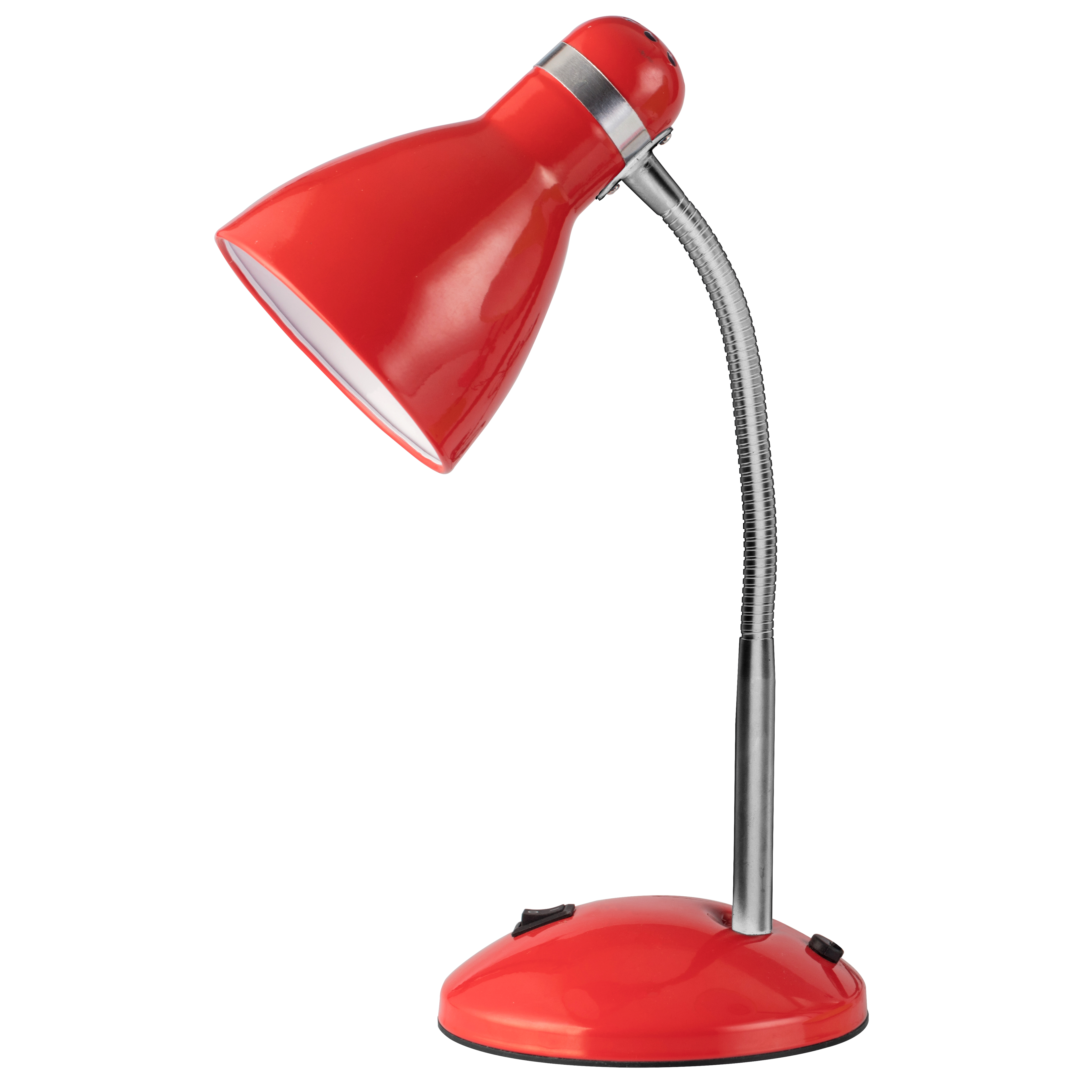 Flexo Lazulita Rojo/Cromo de Fabrilamp para escritorio, lámpara de lectura de metal en rojo y cromo, modelo 140271007, iluminación doméstica