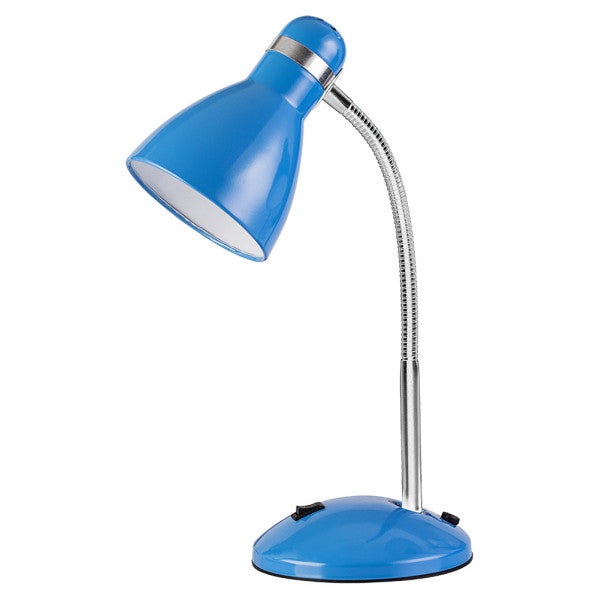 Flexo Lazulita Azul/Cromo de Fabrilamp para escritorio, lámpara de bombilla, iluminación doméstica, modelo 140271008